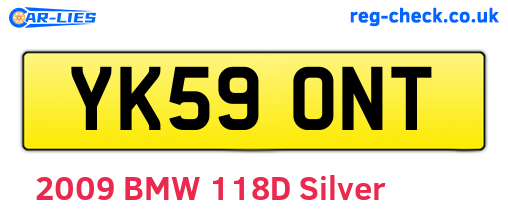 YK59ONT are the vehicle registration plates.