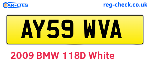 AY59WVA are the vehicle registration plates.