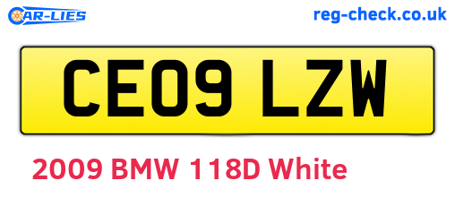 CE09LZW are the vehicle registration plates.
