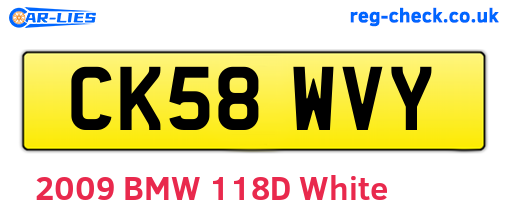 CK58WVY are the vehicle registration plates.