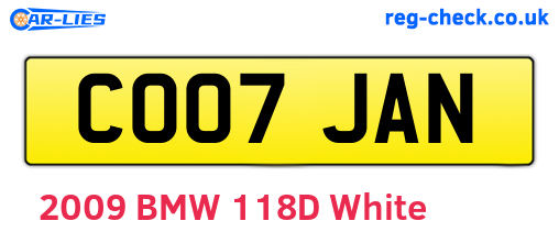 CO07JAN are the vehicle registration plates.