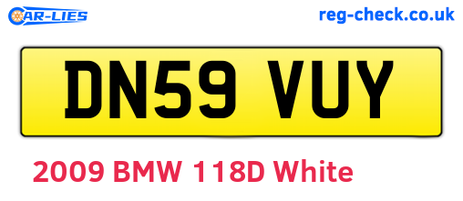 DN59VUY are the vehicle registration plates.