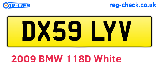 DX59LYV are the vehicle registration plates.