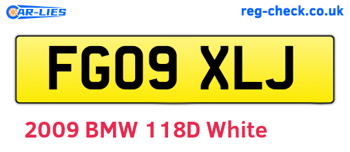 FG09XLJ are the vehicle registration plates.