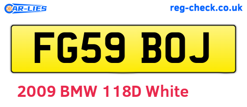 FG59BOJ are the vehicle registration plates.
