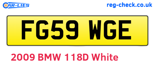 FG59WGE are the vehicle registration plates.
