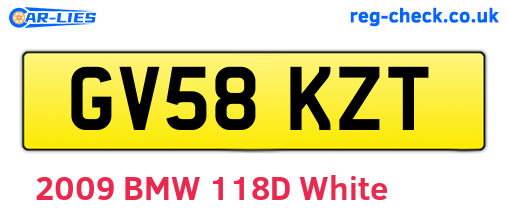 GV58KZT are the vehicle registration plates.