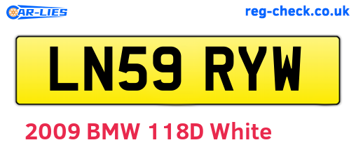 LN59RYW are the vehicle registration plates.