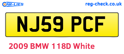 NJ59PCF are the vehicle registration plates.