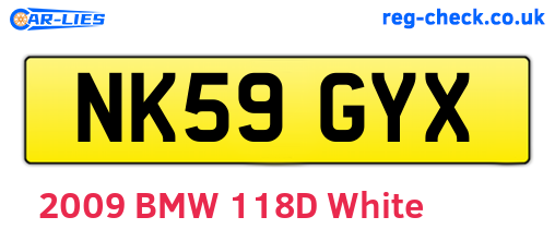 NK59GYX are the vehicle registration plates.
