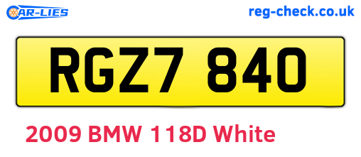 RGZ7840 are the vehicle registration plates.