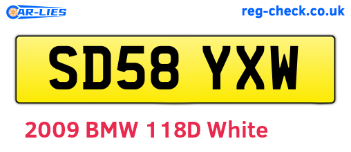 SD58YXW are the vehicle registration plates.