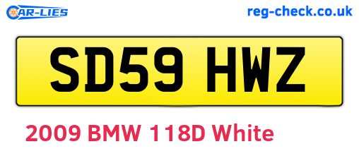 SD59HWZ are the vehicle registration plates.