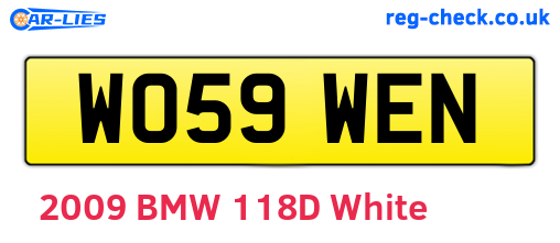 WO59WEN are the vehicle registration plates.
