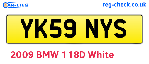YK59NYS are the vehicle registration plates.
