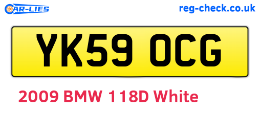 YK59OCG are the vehicle registration plates.