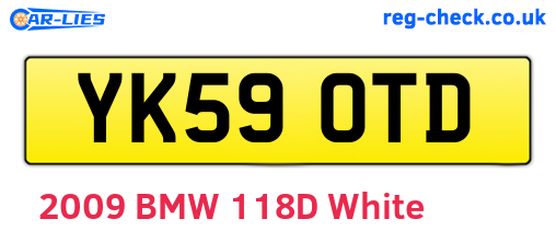 YK59OTD are the vehicle registration plates.