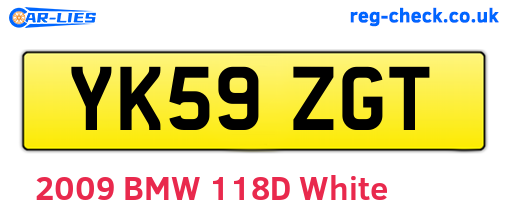 YK59ZGT are the vehicle registration plates.