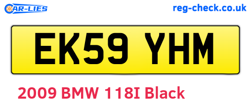 EK59YHM are the vehicle registration plates.