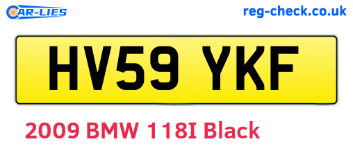 HV59YKF are the vehicle registration plates.