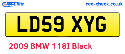 LD59XYG are the vehicle registration plates.