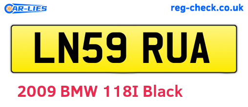 LN59RUA are the vehicle registration plates.