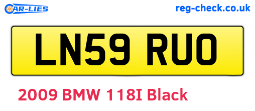 LN59RUO are the vehicle registration plates.