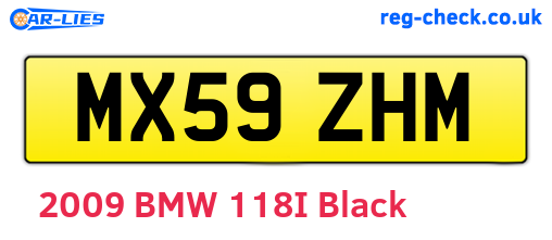 MX59ZHM are the vehicle registration plates.