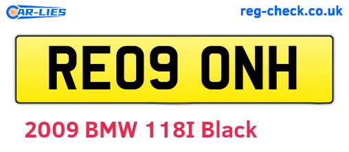 RE09ONH are the vehicle registration plates.