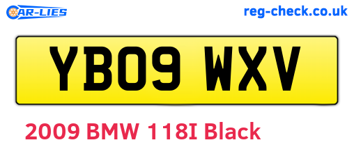 YB09WXV are the vehicle registration plates.
