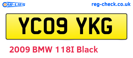 YC09YKG are the vehicle registration plates.