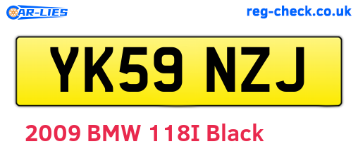 YK59NZJ are the vehicle registration plates.