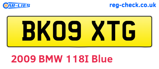 BK09XTG are the vehicle registration plates.