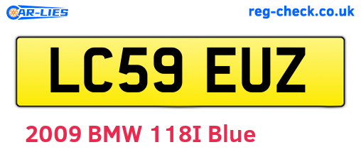 LC59EUZ are the vehicle registration plates.