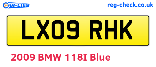 LX09RHK are the vehicle registration plates.