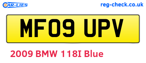 MF09UPV are the vehicle registration plates.