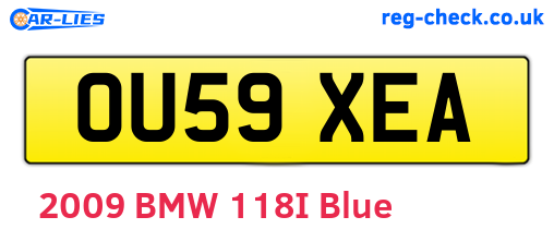 OU59XEA are the vehicle registration plates.