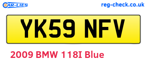 YK59NFV are the vehicle registration plates.