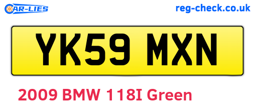YK59MXN are the vehicle registration plates.