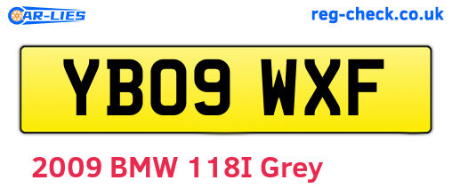 YB09WXF are the vehicle registration plates.