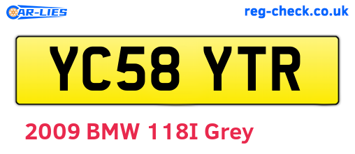 YC58YTR are the vehicle registration plates.