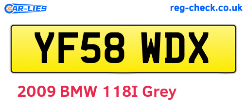 YF58WDX are the vehicle registration plates.
