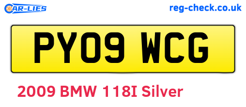 PY09WCG are the vehicle registration plates.