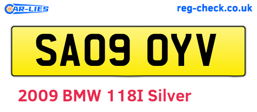 SA09OYV are the vehicle registration plates.