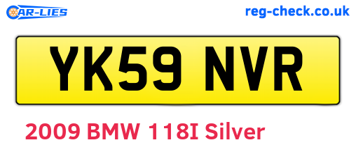 YK59NVR are the vehicle registration plates.