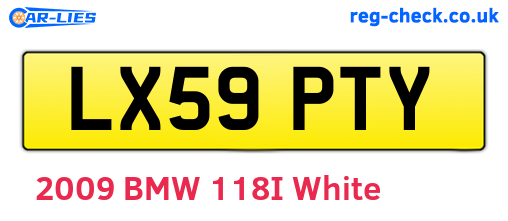 LX59PTY are the vehicle registration plates.
