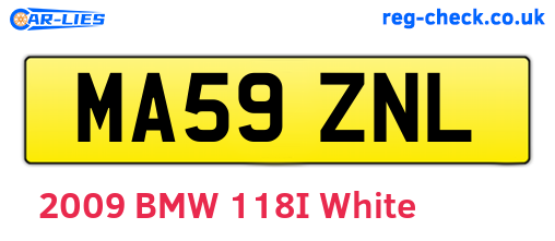 MA59ZNL are the vehicle registration plates.