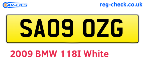 SA09OZG are the vehicle registration plates.