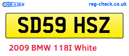 SD59HSZ are the vehicle registration plates.