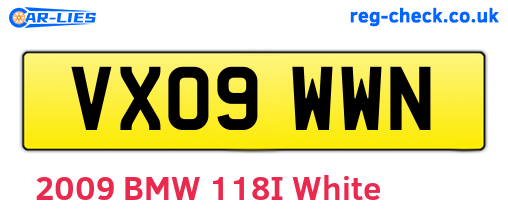 VX09WWN are the vehicle registration plates.